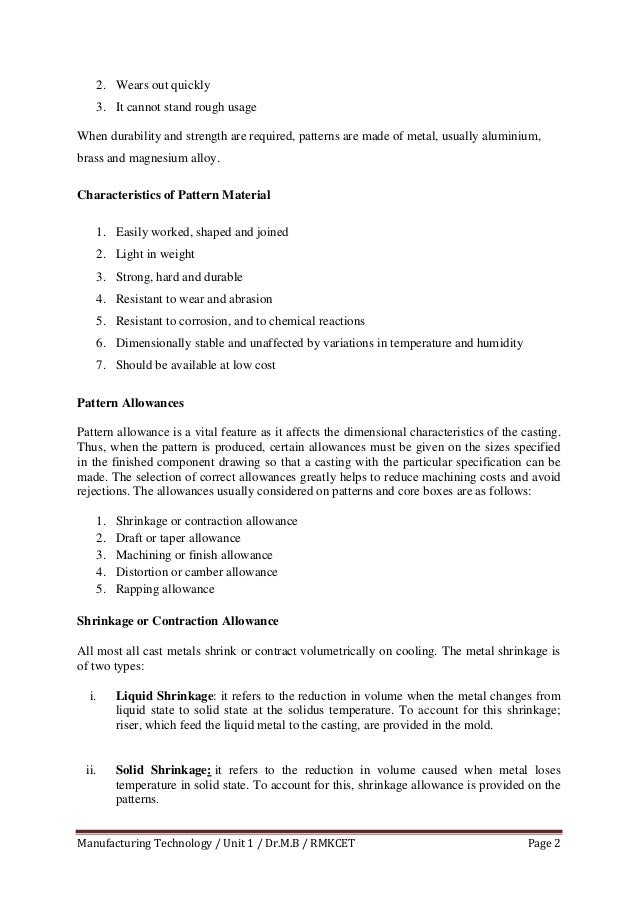 Casting unit 1 notes