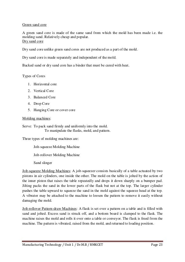 Casting unit 1 notes