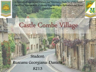 Castle Combe Village
Student:
Ruseanu Georgiana-Daniela
8213
University of Agronomic Sciences and Veterinary Medicine of Bucharest
Faculty of Management, Economic Engineering in Agriculture and Rural
Development
 