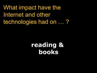 What impact have the Internet and other technologies had on … ?reading & books