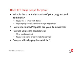 ABCs of IRT | PDF