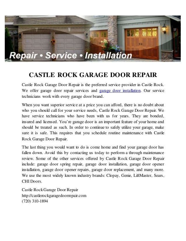 Castle Rock Garage Door Repair