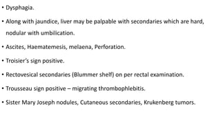 Toisier Sign Ca stomach | PPTX