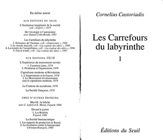 Castoriadis - les-carrefours-du-labyrinthe-1978