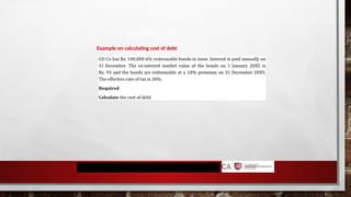 COST OF DEBT
Example on calculating cost of debt
 
