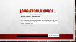 LONG-TERM FINANCE
Valuation of redeemable bonds
Example: Valuation of redeemable bonds
Calculate the value of the bond
 