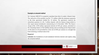 FINANCE LEASE
Example on actuarial method
 
