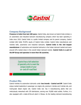 Castrol sales & distribution mgmt