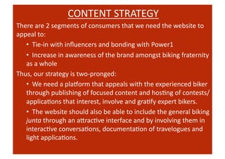 THE	
  CONTENT	
  STRATEGY	
  FOR	
  
 