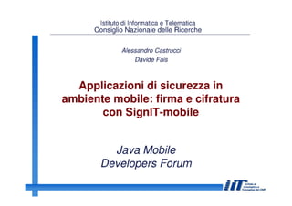 Castrucci SignIT - JMDF Second Meeting
