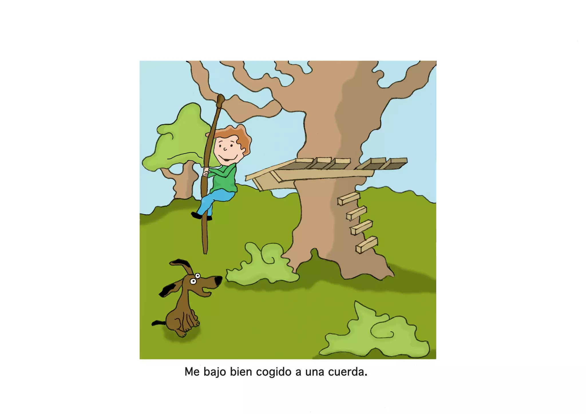 Me bajo bien cogido a una cuerda.