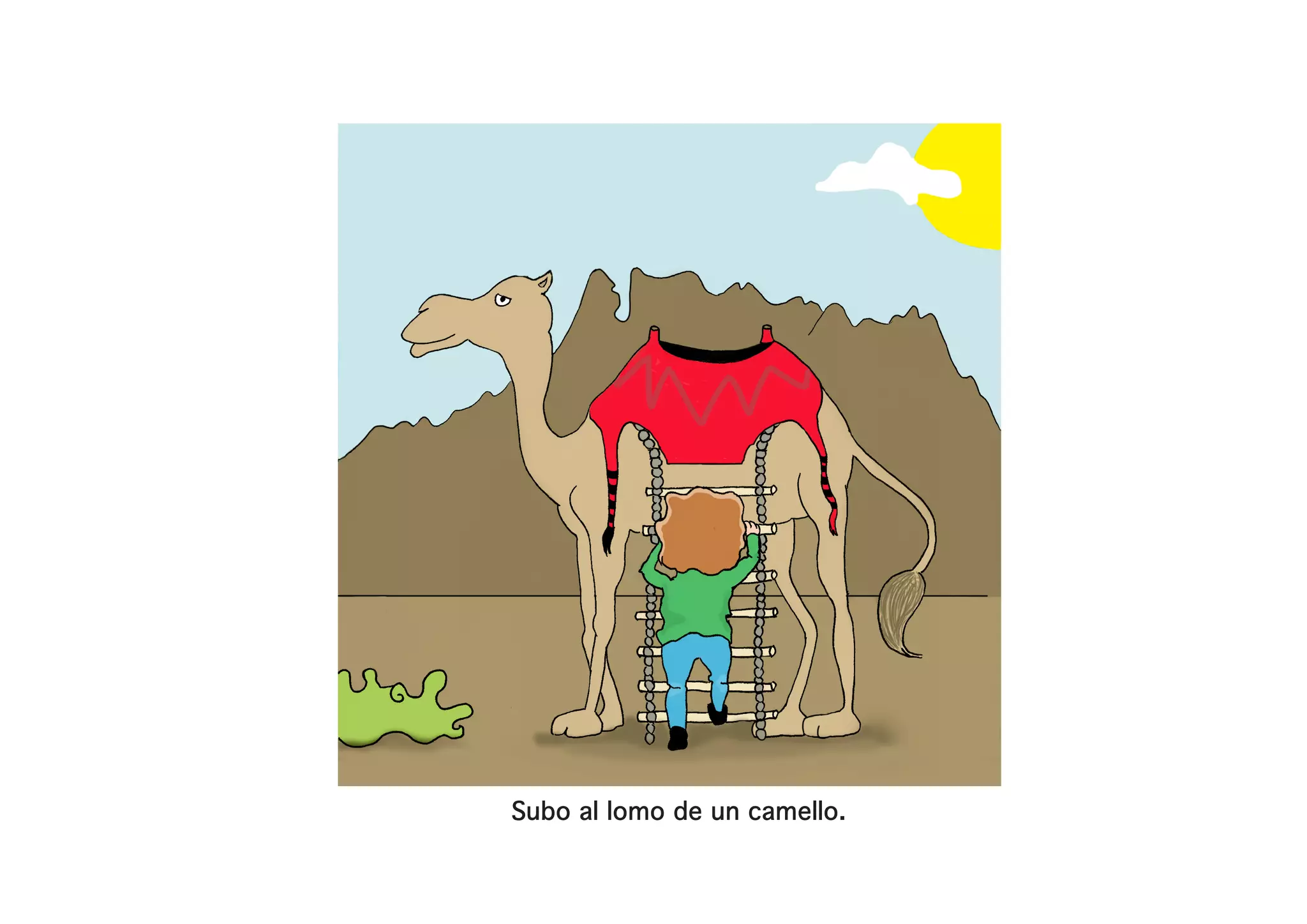 Subo al lomo de un camello.