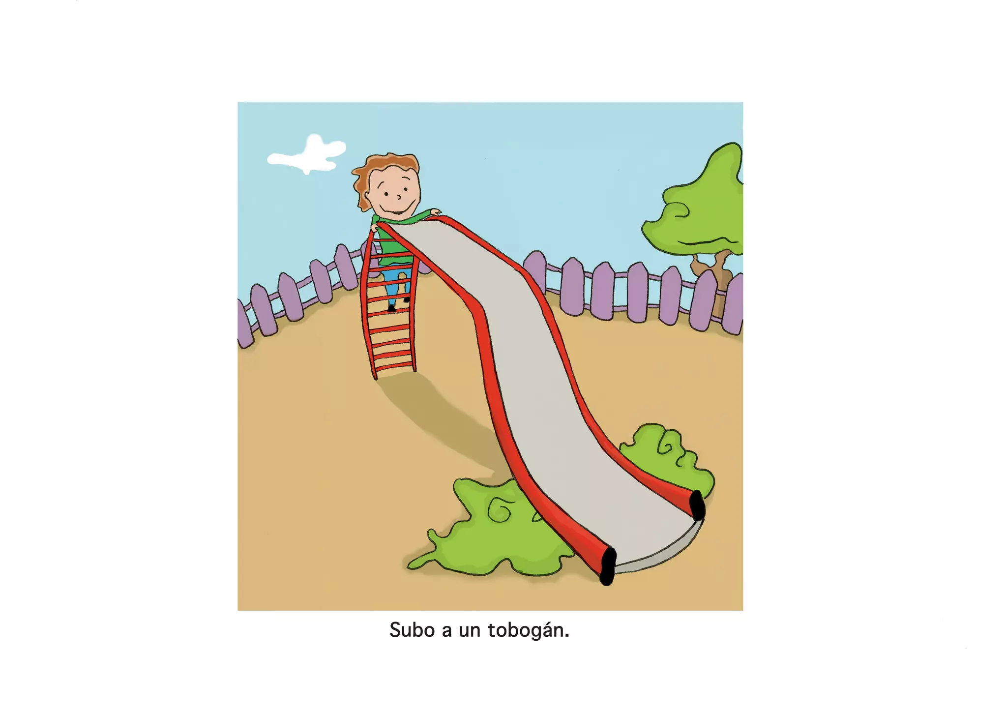 Subo a un tobogán.