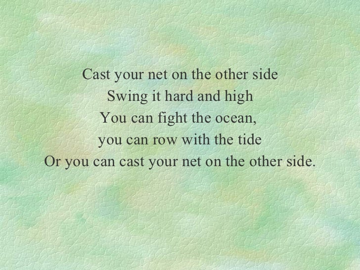 Cast your net all copy