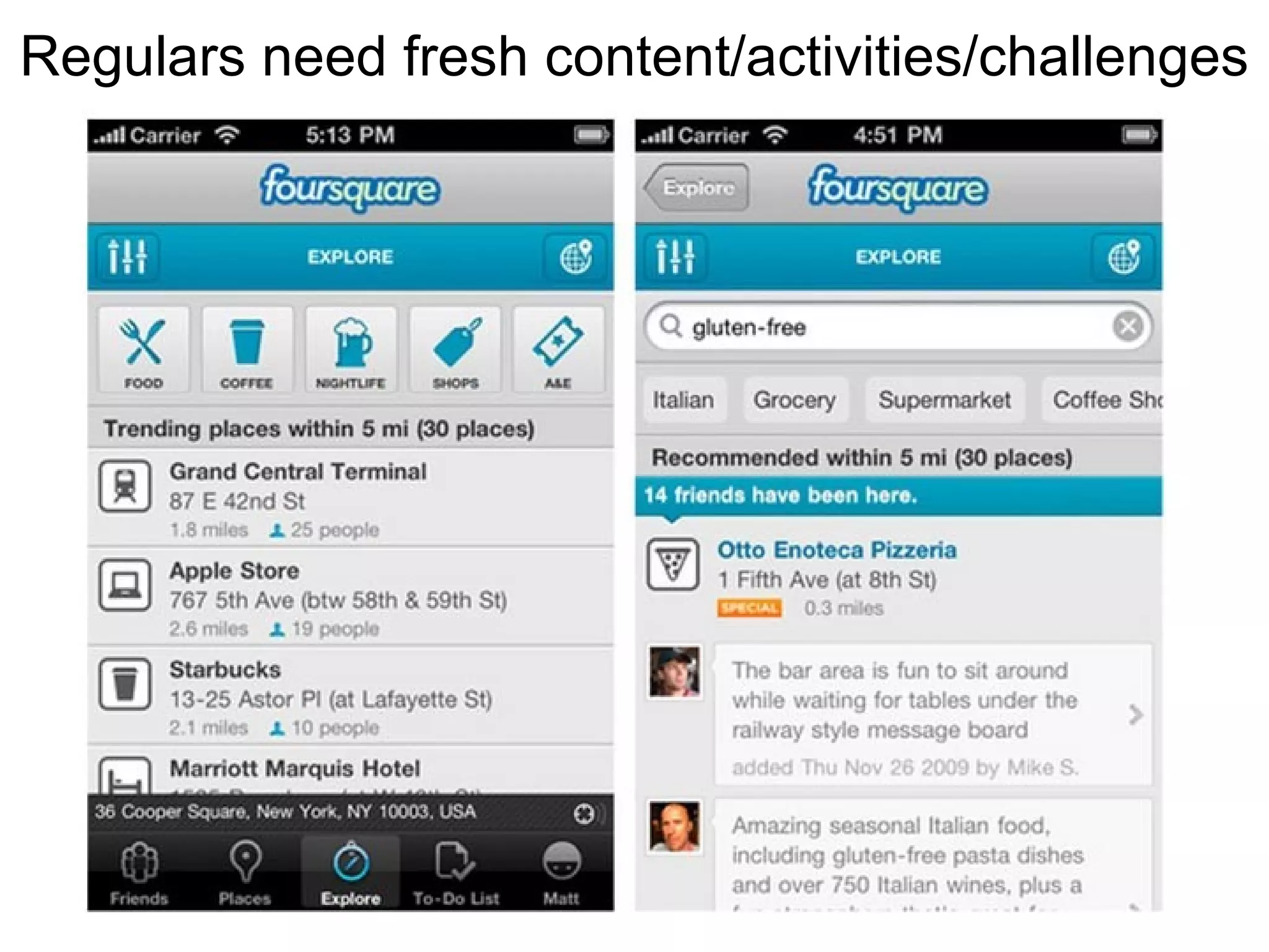 Regulars need fresh content/activities/challenges 