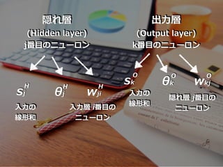 sj
L
(Hidden layer)
j?Υ˥`
?
(Output layer)
k?Υ˥`
??
κ
H
j
H
wji
H
?? i?
˥`
sk
??
κ
O
k
O
wkj
O
L j?
˥`
 