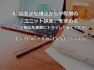 4. `恻gӤ
? ˥å`
gH˥ȥ饤ƤߤƤ
j = (1w1j + 2w2j ) a(sj) (i=1,2,3)
H O O O O H
 