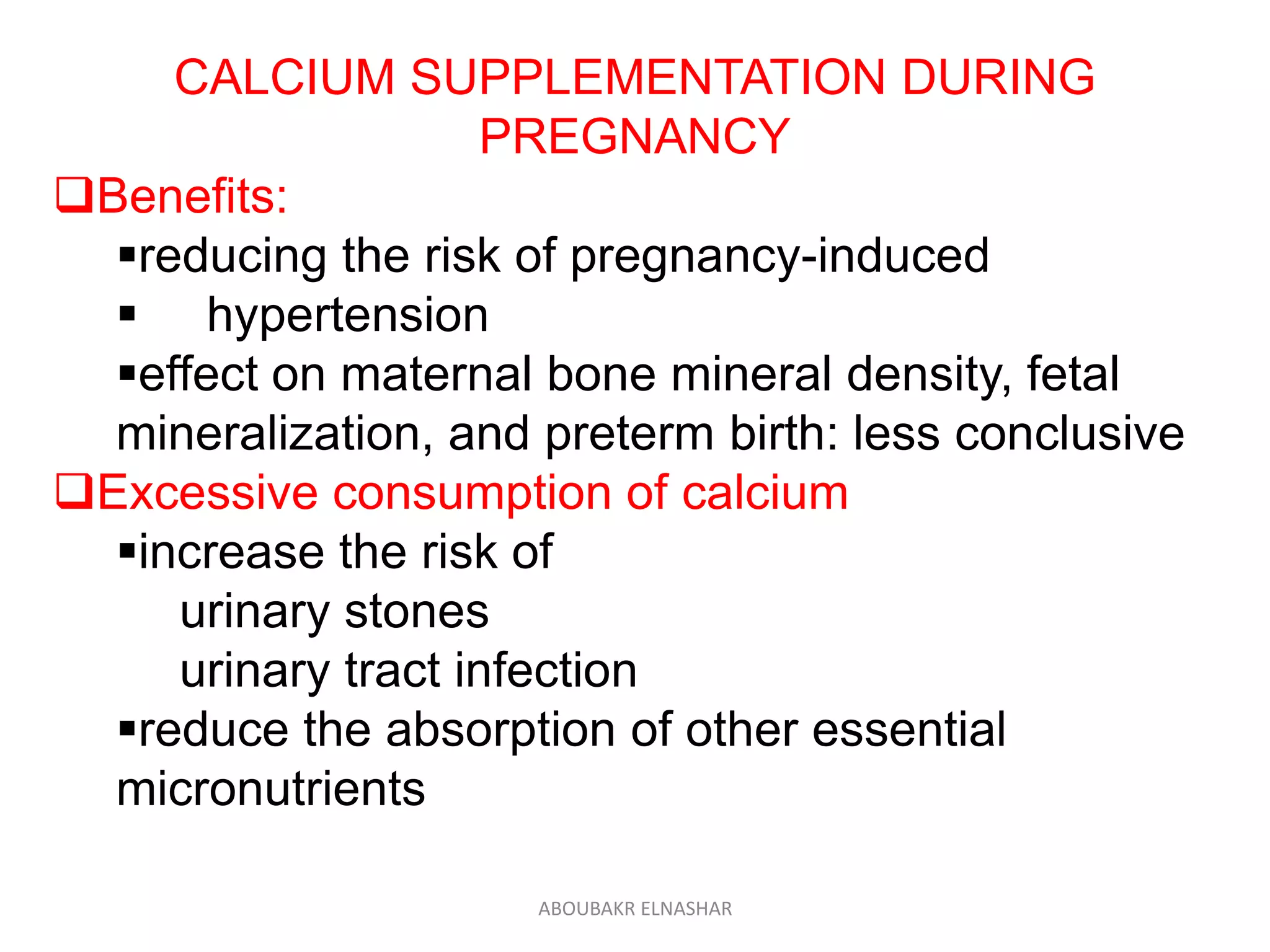 Calcium supplementation in pregnant women | PDF