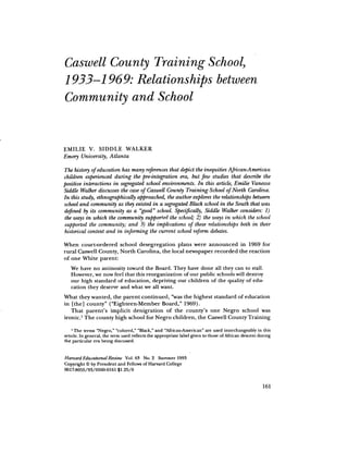 Caswell County Training School (1933-1969)