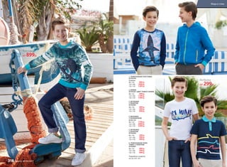 1. ТРИКОТАЖНАЯ ТОЛСТОВКА
057B2502
Размеры:
98–116:	 899 р.
122–146:	 1099 р.
152–170:	 1299 р.
2. БРЮКИ
057B3201 (ЦВЕТ: ТЕМНО-СИНИЙ)
98–116:	 999 р.
122–146:	 1199 р.
152–170:	 1399 р.
3. ФУТБОЛКА
С ПРИНТОМ
057B2901
98–116:	 499 р.
122–146:	 599 р.
152–170:	 699 р.
4. ВЕТРОВКА
С КАПЮШОНОМ
057B1101
98–116:	 1799 р.
122–146:	 2099 р.
152–170:	 2399 р.
5. ФУТБОЛКА
С ПРИНТОМ
057B2902
98–116:	 299 р.
122–146:	 399 р.
152–170:	 499 р.
6. ТРИКОТАЖНОЕ ПОЛО
«ПИКЕ» С ПРИНТОМ
057B2801
98–116:	 499 р.
122–146:	 599 р.
152–170:	 699 р.
Подробнее о моделях
на стр. 323–325
1.
2.
3.
4.
5.
6.
Толстовка
от 899р.
Футболка
от 299р.
Мода и стиль
318 faberlic № 05/2017
 