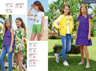 1. ТРИКОТАЖНЫЙ ТОП
067G2603
98–116:	 499 р.
122–146:	 599 р.
152–170:	 699 р.
4. ФУТБОЛКА С ПРИНТОМ
067G2902
98–116:	 349 р.
122–146:	 449 р.
152–170:	 549 р.
5. ШОРТЫ С КРУЖЕВОМ
067G3401
98–116:	 799 р.
122–146:	 899 р.
152–170:	 999 р.
3. ТРИКОТАЖНОЕ ПЛАТЬЕ
С НАБИВНЫМ РИСУНКОМ
067G4101
98–116:	 899 р.
122–146:	 1099 р.
152–170:	 1299 р.
2. УЗКИЕ ДЖИНСЫ
067G3101
98–116:	 1299 р.
122–146:	 1499 р.
152–170:	 1699 р.
6. БОМБЕР НА МОЛНИИ
С ВЫШИВКОЙ
067G2501
98–116:	 1599 р.
122–146:	 1799 р.
152–170:	 1999 р.
7. ЯРУСНОЕ ПЛАТЬЕ
С ДЕКОРАТИВНОЙ ТЕСЬМОЙ
067G4103
98–116:	 1699 р.
122–146:	 1899 р.
152–170:	 2099 р.
Подробнее о моделях
см. на стр. 290–293.
1.
2.
3.
4.
6.
2.
7.
5.
Футболка
от 349р.
№ 07/2017 faberlic 287
Мода и стиль
 