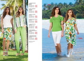 4. ЛЕТНИЕ БРЮКИ С ПОЯСОМ
067W3202
40, 42, 44 (79±2 см):	 1599 р.
46, 48, 50 (79±2 см):	 1799 р.
52, 54, 56 (79±2 см):	 1999 р.
7. ТРИКОТАЖНОЕ ПЛАТЬЕ
С НАБИВНЫМ РИСУНКОМ
067W4102
40, 42, 44 (94±2 см):	 1299 р.
46, 48, 50 (97±2 см):	 1499 р.
52, 54, 56 (100±2 см):	 1699 р.
2. ЮБКА С НАБИВНЫМ
РИСУНКОМ
067W3302
40, 42, 44 (56±1 см):	 1299 р.
46, 48, 50 (59±1 см):	 1499 р.
52, 54, 56 (62±1 см):	 1699 р.
1. АЖУРНЫЙ ВЯЗАНЫЙ
ДЖЕМПЕР
067W2301
40, 42, 44 (54±1 см):	 999 р.
46, 48, 50 (56±1 см):	 1199 р.
52, 54, 56 (60±1 см):	 1399 р.
5. ТРИКОТАЖНЫЙ ТОП
067W2606
Цвет: сочно-зеленый.
40, 42, 44 (56±1 см):	 799 р.
46, 48, 50 (60±1 см):	 899 р.
52, 54, 56 (64±1 см):	 999 р.
6. ШОРТЫ-БЕРМУДЫ
ИЗ ЭЛАСТИЧНОГО ХЛОПКА
067W3401
40, 42, 44 (40±1 см):	 1299 р.
46, 48, 50 (40±1 см):	 1499 р.
52, 54, 56 (40±1 см):	 1699 р.
1.
2.
3.
4.
5.
6.
7.
3. БЛУЗКА С ЗАПАХОМ
067W2604
40, 42, 44 (66±1 см):	 1399 р.
46, 48, 50 (69±1 см):	 1599 р.
52, 54, 56 (73±1 см):	 1799 р.
Топ
от 799р.
Платье
от 1299р.
Подробнее о моделях
на стр. 20–23
10 faberlic № 07/2017 № 07/2017 faberlic 11
 