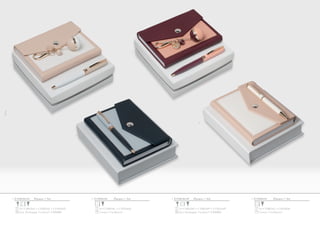 2
2
Parure / Set
Set CNM634X + CSL6364F
Carton / Cardboard
4 CPBM636FParure / Set
Set CAK634X + CNM634X + CSN6344X
Incl. Packaging ‘Cacharel’ (CBX000)
1 CPBKM634X Parure / Set
Set CNM634L + CSN6344L
Carton / Cardboard
2 CPBM634L Parure / Set
Set CAK634P + CNM634P + CSN6344P
Incl. Packaging ‘Cacharel’ (CBX000)
3 CPBKM634P
1
2
3
4
 