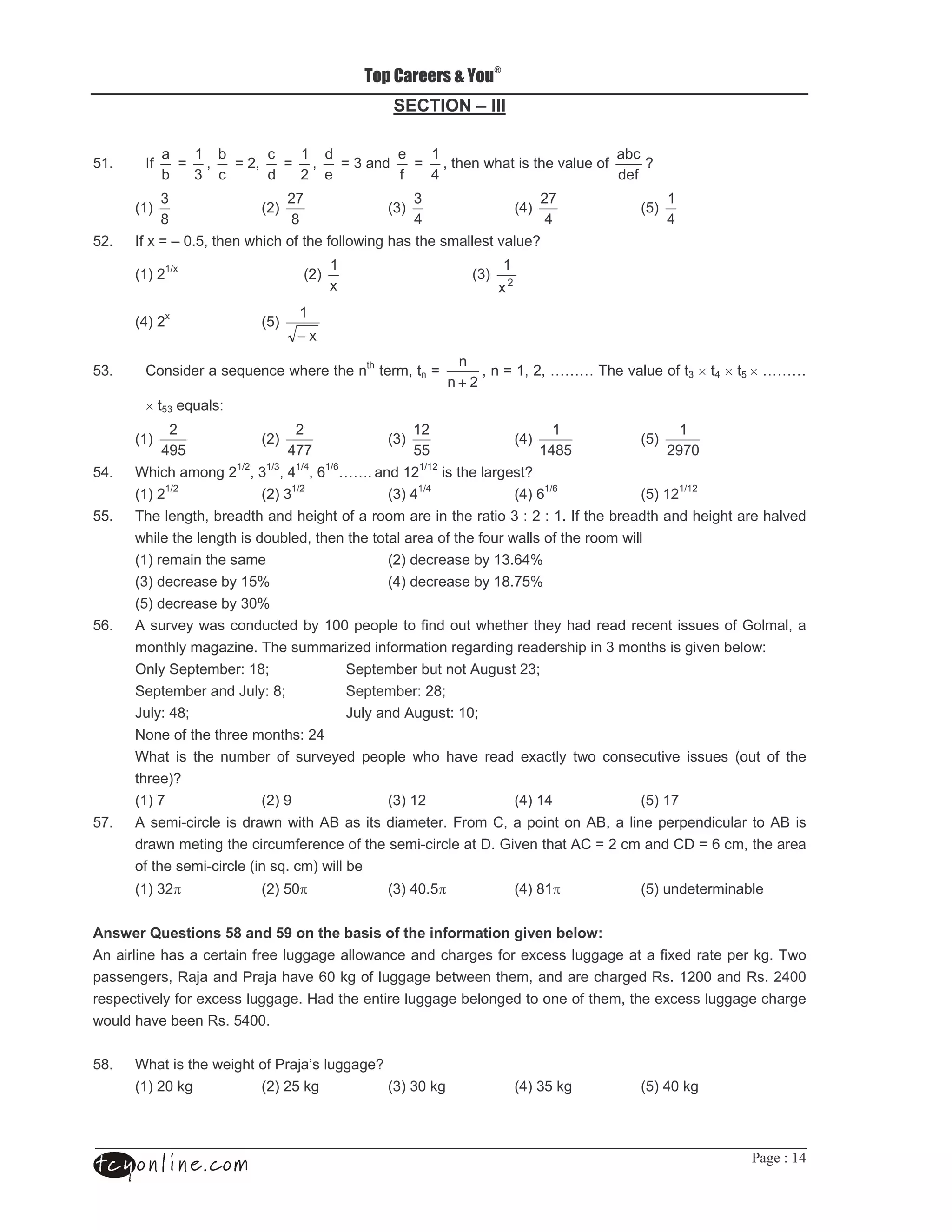 *                   "         *                               *                                                "
1*       '        O                   O/          O                O+             O                                      (                  ,
                         +       "                     /                               0
             +                                    /3                              +                                 /3                            *
     -*.                                    -/.                             -+.                               -0.                           -1.
             2                                    2                               0                                  0                            0
1/   ' &O9=1                                "                           #                                (          ,
                                                              *                                           *
     -*. /*E&                                          -/.                                         -+.
                                                              &                                          &/
                                                      *
     -0. /&                                 -1.
                                                      −&

1+       :                            I      "                                         O                  O * / PPP                   (                 +   ×   0   ×       1   × PPP
                                                                                           +/
         ×   1+      I            $
              /                                    /                              */                                  *                             *
     -*.                                    -/.                             -+.                               -0.                           -1.
             0C1                                  033                             11                                *021                          /C3=
                                      *E/   *E+       *E0    *E4                  *E*/
10       "                       #/         + 0 4 PP                          */                         #     ,
     -*. /*E/                               -/. +*E/                        -+. 0*E0                         -0. 4*E4                       -1. */*E*/
11                   #                               #                                                       +$/$* '                                            #                     (
                                 #
     -*.                                                                    -/.       "                  *+ 40N
     -+.         "                     *1N                                  -0.       "                  *2 31N
     -1.         "                     +=N
14   %           (                 "         "               *==                                                                            "                               8
                                 # )                            )                              #    #                             +                    #(                        $
     5                                 $ *2M                                                    % #   /+M
                                       D $ 2M                                   $ /2M
     D       $ 02M                                                 D           % # $ *=M
                                                      $ /0
                                                         (                                     (                & "               "         "     (                     -
              .,
     -*. 3                                  -/. C                           -+. */                            -0. *0                        -1. *3
13   %               F" "                                   %7                             >         :                         %7                          "                         %7
                              #           " "                "                    F" "              @ 8(                     %: O / "                 :@ O 4 "
                             F" "         -   I " .
     -*. +/π                                -/. 1=π                         -+. 0= 1π                         -0. 2*π                       -1.


                                      5     * /                                                                 !            "
%                            "               ## #                           "     "            #                &"               ## #             &                             ?#
      #                  !                !  ( 4= ?#                        ## #                                                  " #                  */==           /0==
     " (                     &"          ## # B                                ## #                      #                                        &"            ## # " #
        (                             10==

12                                    #           ! A          ## # ,
     -*. /= ?#                              -/. /1 ?#                       -+. += ?#                         -0. +1 ?#                     -1. 0= ?#
 