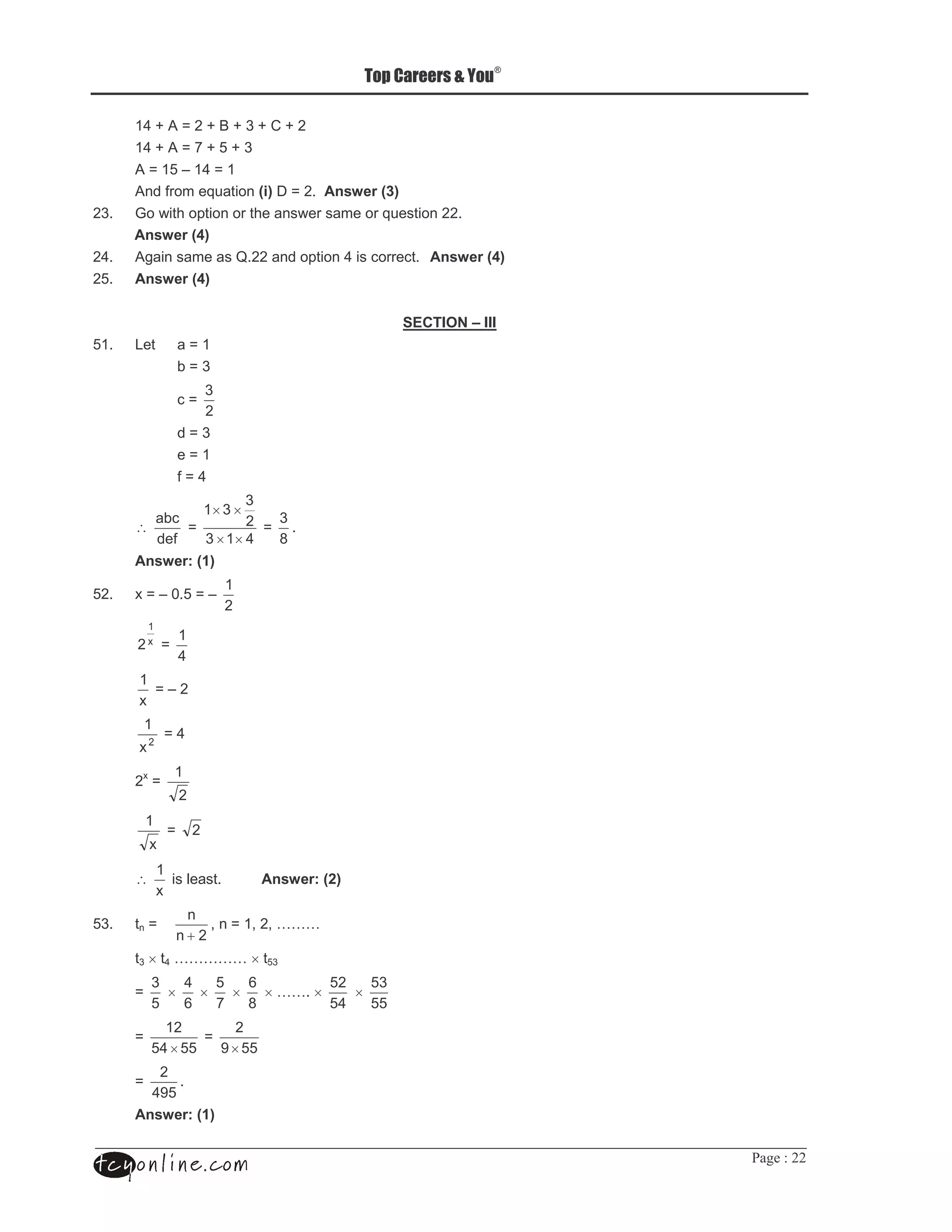 *0 H % O / H 7 H + H : H /
     *0 H % O 3 H 1 H +
     % O *1 9 *0 O *
     %          I       ;<@O/                              ;0<
/+   8                                                     I         //
             ;2<
/0   %#                //                          0   "         "        ;2<
/1            ;2<



1*                       O*
                         O+
                           +
                     "O
                           /
                         O+
                         O*
                         O0
                                  +
                             *× + ×
     ∴
                     "            / O +
                         O
                           + × *× 0   2
                          ; <
                                *
1/   &O9=1O9
                                /
         *
                     *
     /& O
                     0
     *
       O9/
     &
         *
             O0
     &/
                     *
     /& O
                     /
         *
                 O       /
         &

     ∴
             *
                                             ; <
             &

1+       O                       O * / PPP
                         +/
     +   ×       0   PPPPP ×          1+


         ×   ×   ×   × PP ×    ×
       +   0   1   4        1/   1+
     O
       1   4   3   2        10   11
           */         /
     O           O
         10 × 11   C × 11
          /
     O
         0C1
                          ; <
 