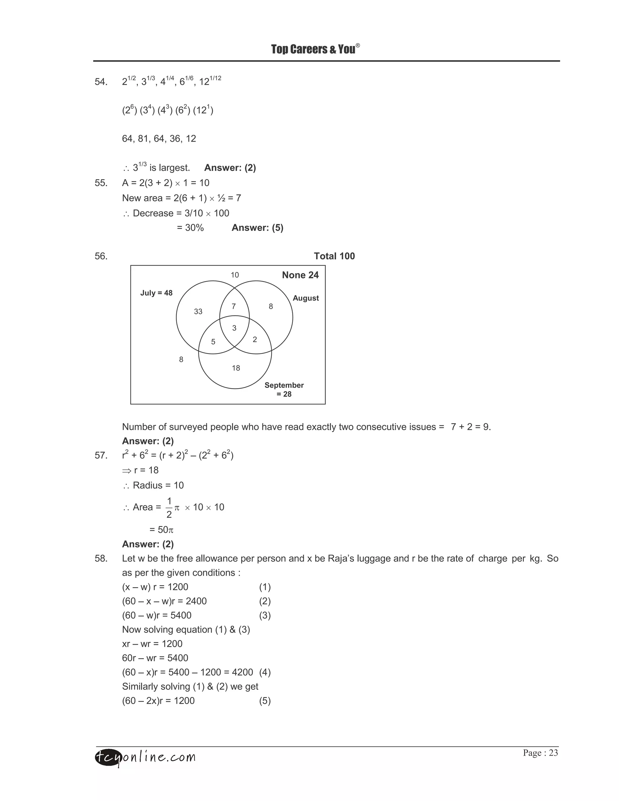 W




10   /*E/ +*E+ 0*E0 4*E4 */*E*/

         4     0       +           /        *
     -/ . -+ . -0 . -4 . -*/ .

     40 2* 40 +4 */


     ∴ +*E+                #                             ; <
11   % O /-+ H /. × * O *=
                       O /-4 H *. × X O 3
     ∴@ "                      O +E*= × *==
                               O +=N                                 ; <

14                                                                                  " $$
                                                    *=                          2
             4 "= > 25
                                                    3            2
                                       ++

                                                    +
                                                1          /

                               2
                                                    *2

                                                                     )
                                                                      > 5



                                (                                    (      & "            "      "   (   O 3H/OC
                       ; <
     /
13       H 4/ O - H /./ 9 -// H 4/.
     ⇒ O *2
     ∴                 O *=

     ∴%                   π × *= × *=
                        *
                   O
                        /
               O 1=π
                       ; <
12                                                  "                       &        ! A       ## #            "    #   ?#
                #( "             $
     -& 9 . O */==                                             -*.
     -4= 9 & 9 . O /0==                                        -/.
     -4= 9 . O 10==                                            -+.
             ( # I         -*. Y -+.
     & 9     O */==
     4= 9     O 10==
     -4= 9 &. O 10== 9 */== O 0/==                             -0.
                 ( # -*. Y -/.     #
     -4= 9 /&. O */==                                          -1.
 