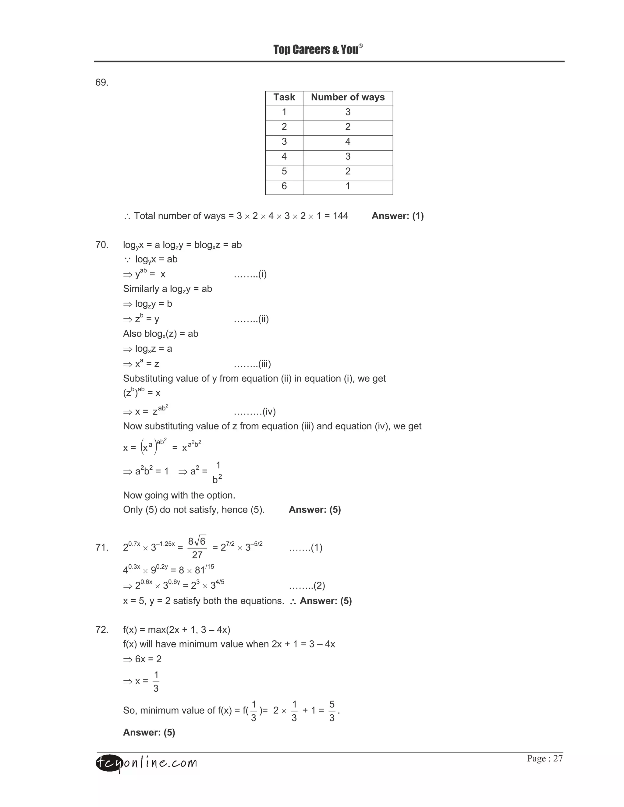 W




4C
                                                                     ?                        =
                                                                 *                   +
                                                                 /                   /
                                                                 +                   0
                                                                 0                   +
                                                                 1                   /
                                                                 4                   *


     ∴                                           O + × / × 0 × + × / × * O *00                       ; <


3=    #&O  #) O                        # &) O
     Q #&O
     ⇒       O &                                  PP - .
                             #) O
     ⇒    #) O
     ⇒) O                                         PP - .
     %          #&-). O
     ⇒    #&) O
     ⇒& O)                                        PP - .
                        #(                            I          - .       I         -.       #
     -) . O &
     ⇒&O )
                     /
                                                  PPP- (.
                                 #(              )           I           - .     I            - (.   #

         ( )
                    /
                                 / /
     &O &                O &

     ⇒          O* ⇒
         / /                      /        *
                                       O   /

           # #
     5     -1.                                       " -1.                     ; <


     /= 3& × +9* /1& O               O /3E/ × +91E/
                                 2 4
3*                                                                   PP -*.
                                  /3
     0= +& × C= / O 2 × 2*E*1
     ⇒/         ×+           O/ ×+
         = 4&           =4        +        0E1
                                                                     PP -/.
     &O1        O/                                    I              ∴           ; <


3/   -&. O          &-/& H * + 9 0&.
     -&.             (            (                          /& H * O + 9 0&
     ⇒ 4& O /

     ⇒&O
                *
                +

                                                         .O / ×
                                                       *        *     1
                             (              -&. O -               H*O
                                                       +        +     +
                    ; <
 