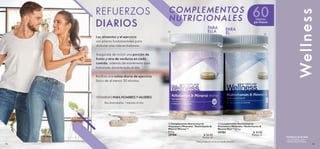 94 95
 
 Complemento Nutricional de
Vitaminas y Minerales Multivitamin 
Mineral Man* 63.6 g
29703 $ 30.00
Puntos: 21
 
 Complemento Nutricional de
Vitaminas y Minerales Multivitamin 
Mineral Woman*
63.6 g
29704 $ 30.00
Puntos: 21
Wellness
Visítanos en el sitio
ec.oriflame.com/
wellnessbyoriflame
COMPLEMENTOS
NUTRICIONALES 60
tabletas
por frasco
PARA
ÉL
PARA
ELLA
*Este producto no es un medicamento.
REFUERZOS
DIARIOS
VITAMINAS PARA HOMBRES Y MUJERES
Recomendable: 1 tableta al día
Los alimentos y el ejercicio
son pilares fundamentales para
disfrutar una vida en balance.
Asegúrate de incluir una porción de
frutas y otra de verduras en cada
comida, además de mantenerte bien
hidratado durante todo el día.
Realiza una rutina diaria de ejercicio
físico de al menos 30 minutos.


 