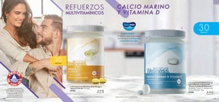 100 101
 
 Complemento Nutricional de Omega 3
Natural Fish Oil* 41.58 g
29705 $ 40.00
Puntos: 28
 
 Complemento Nutricional de
Calcio Marino y Vitamina D
Marine Calcium  Vitamin D*
30 tabletas. Tomar 1-2 tabletas al día
con los alimentos. 45 g.
31766 $ 30.00
Puntos: 21
REFUERZOS
MULTIVITAMÍNICOS
AQUAMINTM
Producto natural de origen
marino para la extracción
sustentable de algas.
*Este producto no es un medicamento. *Este producto no es un medicamento.
CALCIO MARINO
Y VITAMINA D
30
tabletas
WELLNESS
Certificado de forma
sostenible por Friend of the
Sea (FOS), organización
independiente con la
misión de conservar el
medio ambiente marino.
30
cápsulas


 