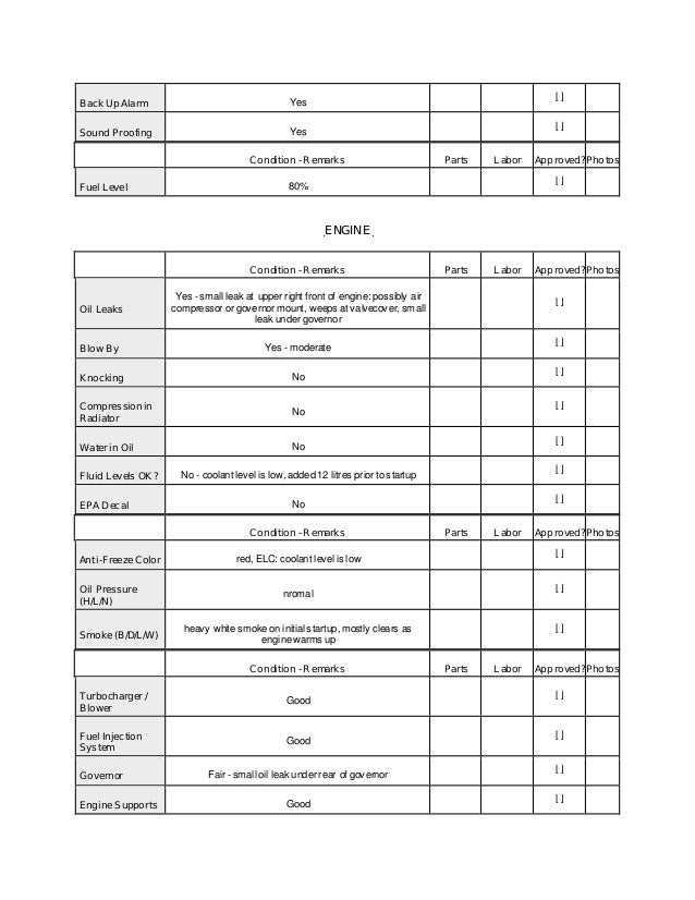 CAT 980F 8CJ01562 WHEEL LOADER INSPECTION REPORT