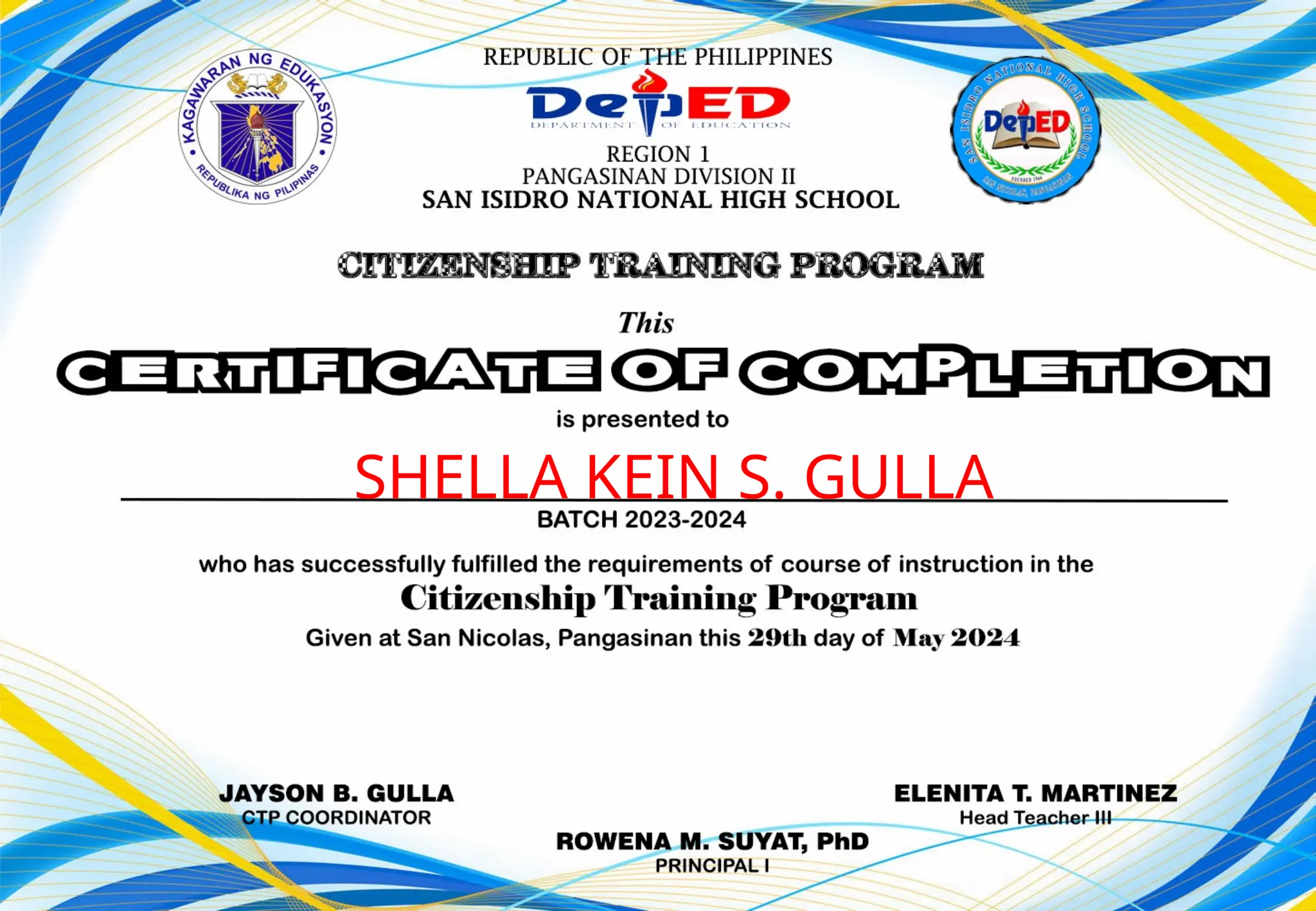 SHELLA KEIN S. GULLA