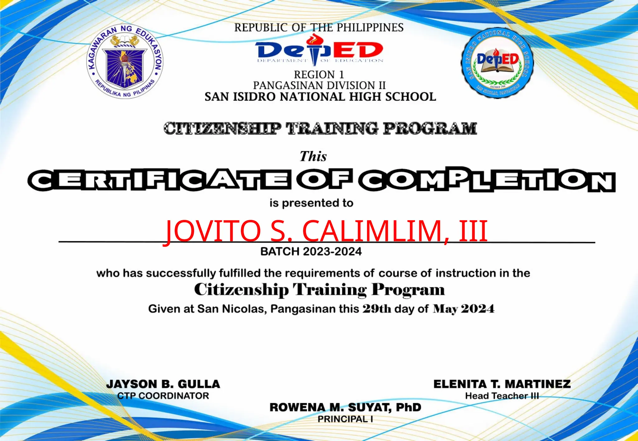 JOVITO S. CALIMLIM, III