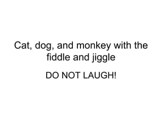 Cat, dog, and monkey with the fiddle and jiggle DO NOT LAUGH! 