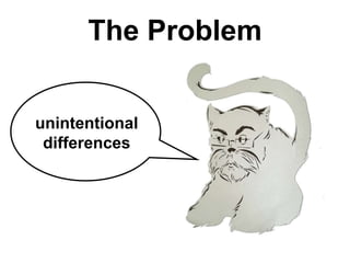 The Problem
unintentional
differences
 