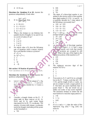 CAT 2005 Previous Year Question Paper with Answer Key | PDF