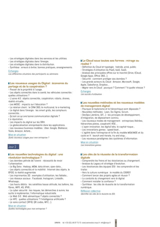 ORSYS tél :+33 (0)1 49 07 73 73 www.seminaires-orsys.fr info@orsys.fr 9
-- Les stratégies digitales dans les services et l...
