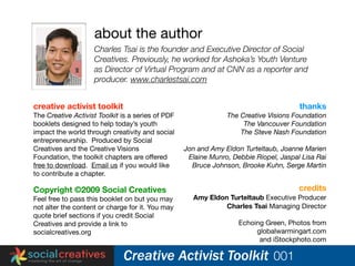 about the author
                    Charles Tsai is the founder and Executive Director of Social
                    Crea...