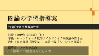 圏論の学習指導案