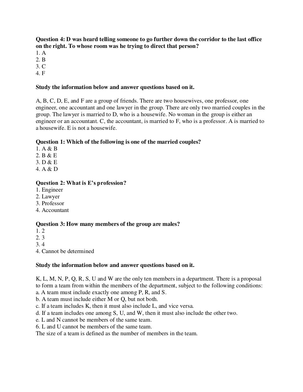Cat 2013 logical reasoning questions