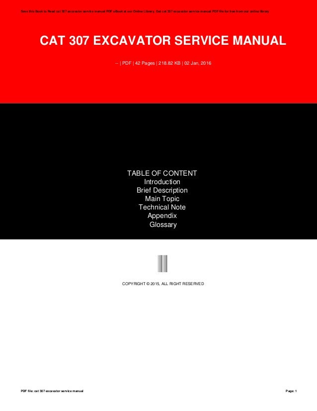 cat 307 excavator service manual