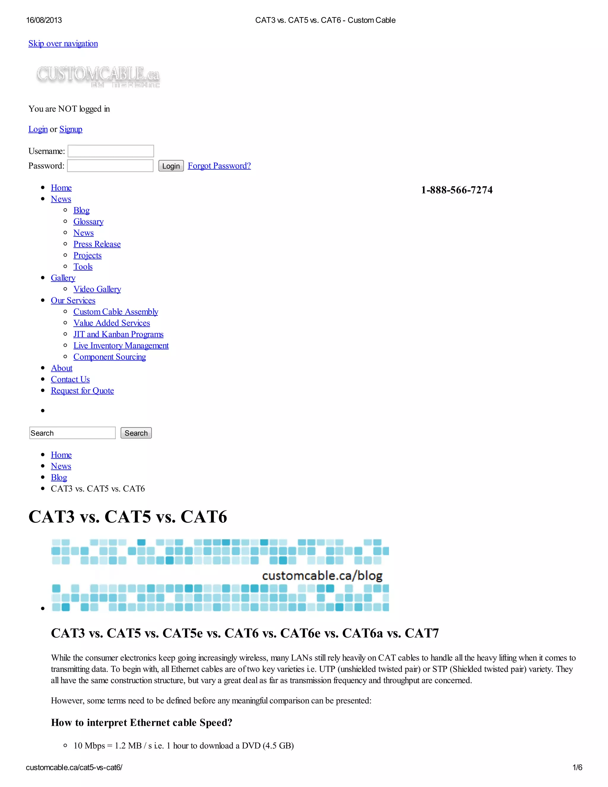 Cat3 vs. cat5 vs. cat5e vs. cat6 vs. cat6e vs. cat6a vs. cat7 PDF