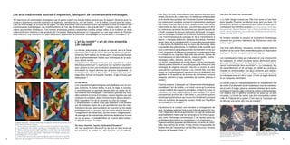 Les arts traditionnels sources d’inspiration, fabriquent de contemporains métissages.                                                                       Pour Marc Perroud, matérialisation des «paroles des premiers        Les ciels de case > art amérindien
                                                                                                                                                                temps, les récits du « Lowe ten », le tembé est indissociable
    Art marron et art amérindien témoignent par le geste créatif à la fois du milieu naturel pour le support (bois) et pour les                                 de la révolte des esclaves de l’ancienne Guyane hollandaise.        « La forêt vierge n’existe pas. Elle n’est autre qu’une forêt
    couleurs (pigments naturels minéraux et végétaux : pemba, rocou, noir de fumée…) et du milieu culturel pour les sujets.                                     Les rubans sont analysés comme la transposition plastique           dans laquelle l’homme occidental ne se sent pas bien. Cet
    L’art du marronage, de la fuite, de la fugue19 et de la liberté est une expression vivace qui marque la zone d’influence des                                des voies ouvertes dans la forêt amazonienne, des routes            univers est univers d’abondance pour ceux-là seuls qui en
    communautés bushinengué. Les manifestations de l’art des Amérindiens « des grands bois20 » tels les ciels de case ren-                                      empruntées ou des culs de sacs. Les entrelacs peuvent être          connaissent les moindres arcanes » Françoise Grenand, Amérindiens
    voient aux mythes fondateurs. Ces formes artistiques parfois considérées comme unique reflet de la tradition et de la                                       lus comme les racines et les branches qui zèbrent les sols de       des grands bois : Wayana, Wayampi, Teko in Plumes amérindiennes, Guyane,
                                                                                                                                                                                                                                    don Dr. Marcel Heckenroth, sous la direction de Mariane Pourtal Sourrieu,
    collectivité sont réduites à des produits de l’artisanat. Mais polysémiques et s’appuyant sur une large vision de l’histoire                                la forêt, scandant le parcours du fuyard, de l’évadé. Cartogra-
                                                                                                                                                                                                                                    MAAO, Marseille, 2012, p. 70
    elles méritent une relecture car elles débordent amplement le statut de témoignages ou documents « ethniques21 ».                                           phie chromatique d’un lieu, le tembé est illustration possible
                                                                                                                                                                d’un tracé marqueur du passage et de la transmission à              Ils rendent sensible le respect et la relation symbiotique
                                                                                                                                                                l’autre : « marques du secret, marques du combat. Premiers          unissant les premiers habitants de l’Amazonie avec leur
                                                                                             L’art du tembé       22
                                                                                                                       > art de vivre ensemble                  savoir-faire de la clandestinité. La trace des mouvements           milieu originel.
                                                                                             Libi makandi.                                                      et des luttes de libération sur les murs des factories, dans
                                                                                                                                                                la poussière des plantations. La tradition orale nous dit que       Ces trois ciels de case, maluwana, ont été réalisés selon la
                                                                                             Le tembé, polychrome ou laissé au naturel, est à la fois le        tout a commencé par quelques traits furtivement tracés sur          tradition et les savoir-faire amérindiens grâce à l’Association
                                                                                             répertoire décoratif et l’objet décoré. On distingue généra-       le sol ; la marque du Marron en puissance qui prépare sa fuite      Gadépam ; ils sont exceptionnellement signés.
                                                                                             lement le Ferfi tembé (le tembé peint) d’autres demeurant          en complicité ou organise déjà celle des autres. Signes de
                                                                                             plus traditionnellement fidèles aux techniques de la sculp-        reconnaissance et déjà indications ; mises en garde ; invites ;     Les connaissances liées aux maluwana et à la construction
                                                                                             ture, le Koti tembé.                                               messages codés, discrets, secrets, ritualisés27».                   du tukusipan, le carbet circulaire qui les abrite sont parta-
                                                                                             L’organisation du tracé n’est pas sans rappeler le « paral-        Sur–écrits, assemblages de motifs divers, tels les patchworks       gées par les Wayana et les Apalai. Ils sont « territoire et
                                                                                             lélisme asymétrique24» ou encore la « symétrie asymétri-           réalisés par les femmes et encodés puisqu’ils véhiculent des        savoir communs de deux sociétés30 ». Le tukusipan, lieu
                                                                                             que » propre à créer une impression dynamique perturbante          messages de sagesse souvent inscrits au revers, ils sont            de rassemblement et de partage, est dédié aux pratiques
                                                                                             entraînant le regard dans un jeu de piste improbable. Le           aussi parfois « présents d’amour » et, comme tels, sont des         rituelles et cérémonielles. Ces deux éléments sont indisso-
                                                                                             tembé man25, se joue des codes « classiques » qui privi-           objets où l’investissement temporel pour la réalisation est         ciables l’un de l’autre. Tous les villages wayana possèdent
                                                                                             légient les formes strictes de l’axialité. S’agit-il d’une pure    signifiant de la qualité et de la force du sentiment éprouvé        un tukusipan avec un ciel de case ; il sont un signe distinctif
                                                                                             abstraction ?                                                      (peignes, battoirs à linge, ustensiles de cuisine, plateau à        et un marqueur identitaire.
                                                                                                                                                                vanner).
                                                                                             Un pur décor                                                                                                                           Le ciel de case est métaphoriquement et visuellement clef
                                                                                             Les compositions géométriques sont réalisées avec le com-          D’autres auteurs, s’appuyant sur l’observation ethnologique,        de voûte d’un dispositif social irradiant sur tous les membres,
                                                                                             pas, la hache, la pointe sèche, la scie, la règle, le couteau.     considèrent l’art du tembé, « art total » en ce qu’il concerne      tel un point d’orgue, placé au sommet intérieur de la voûte,
                                                                                             L’outil induisant en partie le dessin, doit-on parler de dé-       la quasi-totalité des supports possibles, compris le corps, la      enchâssé en haut du pilier central du carbet communautaire.
                                                                                             terminisme technologique ? Peintes ou gravées sur bois,            chevelure etc., est essentiellement une marque d’un désir           Cet espace est en général construit lui aussi sur un plan
                                                                                             elles revêtent la forme d’entrelacs, rubans réguliers qui vont     permanent et profond de « faire beau », une préoccupation           circulaire. La forme du carbet a pu être interprétée comme
                                                                                             ondoyant et ondulant, allant s’entrecroisant dessus dessous.       esthétique systématique qui trouve son fondement principal          celle de l’habitat de la guêpe. C’est dans le Tukusipan que
                                                                                             Elles rappellent l’art de la vannerie ou celui du tissage.         dans un système de rapports sociaux fondé sur l’équilibre           se déroule une partie des rites du maraké31.
                                                                                             L’emplacement du décor n’est pas aléatoire. Il est présent         symbolique des échanges28.
                                                                                             sur de multiples objets de la vie quotidienne mais les mani-
                                                                                             festations les plus spectaculaires se trouvent sur les objets      L’évolution et le contact ont entraîné un changement de
                                                                                             emblématiques du groupe : sur les bancs dont la forme et           sens ; le tableau peint sur bois ou sur toile est apparu ; le mo-
                                                                                             l’usage fixent les hiérarchies. Sur les zones « dangereuses »      tif et l’objet sont devenus autonomes. Ce type de tembé est
                                                                                             de passage et de transition du dehors au dedans, sur la terre      essentiellement réalisé par les Saramaka sur le littoral guya-
                                                                                             ou sur les eaux ; le triangle faîtier et la porte de la maison ;   nais, zone d’échanges commerciaux. L’art tembé passe du
                                                                                             la tête de pirogue, la pagaie.                                     symbolique fonctionnel au touristique « art d’aéroport ».
      Antoine Lamoraille - Collection Mama Bobi (De gauche à droite en partant du haut)                                                                         Plusieurs artistes guyanais sont devenus, à la suite de Lamo-
      Saint-Laurent du Maroni, Guyane
      1 - Go da yu kon yu sa membre sa yu si/Va reviens et souviens toi de ce que tu         De longs chemins : layons, itinéraires d’évasions26                raille, des maîtres du tembé. Franky Amete (responsable de
      as vu, Tembé peint (ferfi tembé), acrylique sur contreplaqué, 62 x 43 cm, 2001         Art non seulement décoratif et de plus en plus prisé par           l’atelier Boni de l’association Libi Na Wan à Kourou), Antoine
      2 - Gado a e tan bun ma na fu wakti dede/Dieu il va bien mais c’est en attendant
      la mort, Tembé peint (ferfi tembé), acrylique sur contreplaqué, 62 x 43 cm, 2001       les touristes, le tembé est, dès l’origine, un art militant.       Dinguiou et Sawanie Pinas. CF
                                                                                                                                                                                                                                    Minesteli Ananuman [Association Gadepam]      Antecum Pata, Haut Maroni, Guyane
      3 - Busi abi yesi/La forêt a des oreilles, Tembé peint (ferfi tembé), acrylique sur                                                                                                                                           Antecum Pata, Haut Maroni, Guyane             Ciel de case Wayana – Maluwana (détail)
      contreplaqué, 62 x 43 cm, 2001                                                                                                                                                                                                Ciel de case Wayana – Maluwana (détail)       pigments naturels sur bois, 2012
      4 - Mi na fu soro mi na fu watra ma mi ati dipi/Je suis de la Terre je suis de l’Eau                                                                                                                                          pigments naturels sur bois, 2012
      mais mon cœur est profond, Tembé peint (ferfi tembé), acrylique sur contrepla-
8     qué, 62 x 43 cm, 2001                                                                                                                                                                                                                                                                                                 9
                                                                                                                                                                                                                                    Anïmawale Opoya [Association Gadepam]
 