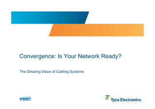Convergence: Is Your Network Ready?

The Growing Value of Cabling Systems
 