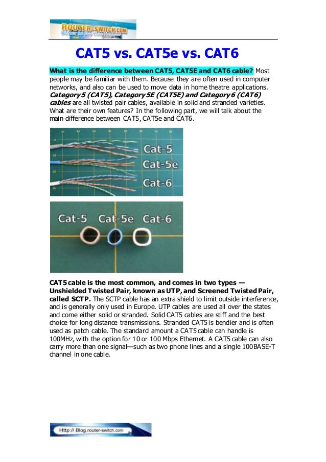 Cat5e vs Cat6