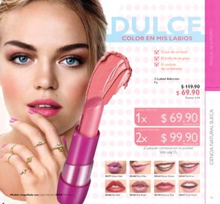 55
MAQUILLAJEEUROPEOCIENCIANATURALSUECA
 Labial Adicción
4 g
$ 119.90
$ 69.90Puntos: 4.34
30364 Mocha Dream
30365 Pink Blush30366 Hot Red 30367 Fresh Peach
30367FreshPeach
30368 Flirty Pink 30369 Pink Kiss
30370 Rockstar Pink
30371 Violet Vibe

$ 69.90Puntos: 4.34
$ 99.90Puntos: 6.20
 