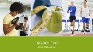 CATABOLISMO
O FASE DEGRADATIVA
 